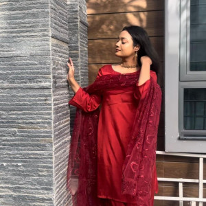 Black cotton texture cordset